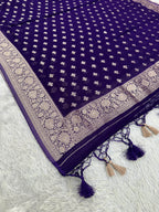 Banarasi Jacquard Zari Georgette Suit Dress – 3 Pc Set MSS25