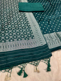 ✨ Banarasi Jacquard Gap Buti HO Silk 3-Piece Unstitched Dress Material MSS17