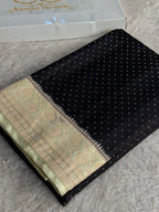 Black & Beige Chunri Zari Woven Saree with Rich Pallu – MKS832