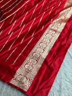 Royal Red Mashru Kataan Silk Saree with Rich Banarasi Weaving – MKS669