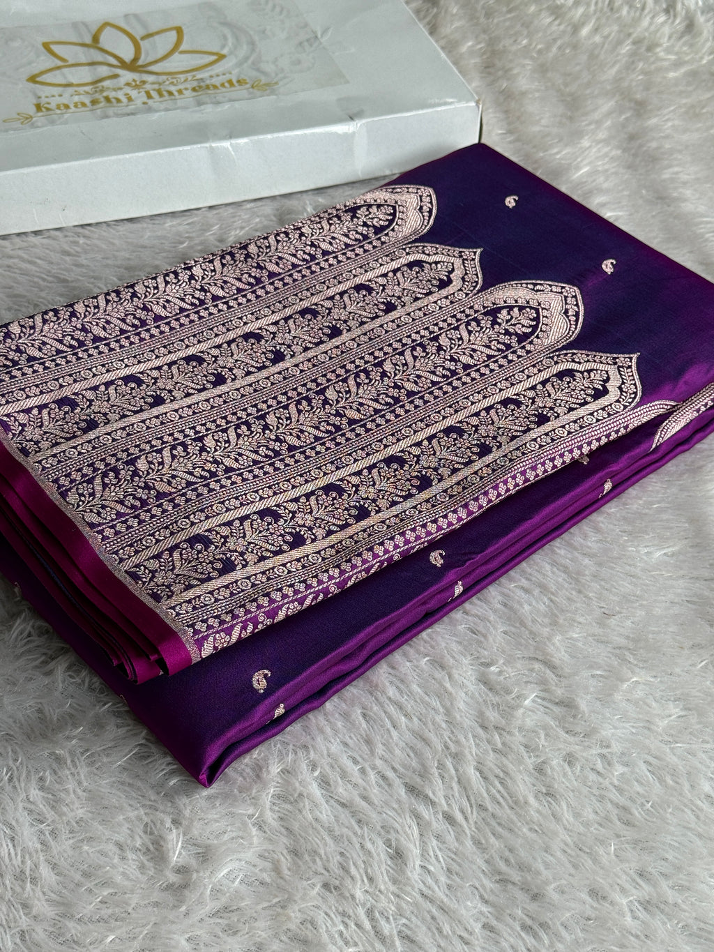 Purple Magenta Dual Shade Mashru Kataan Silk Saree with Buta Woven Design & Rich Pallu | MKS663