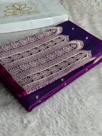 Purple Magenta Dual Shade Mashru Kataan Silk Saree with Buta Woven Design & Rich Pallu | MKS663