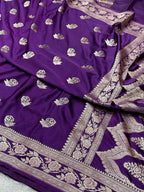 Rose Design Mashru kataan Saree Ms17