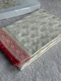 Cream with Pitch  Contrast Mashru Kataan Silk Saree with Buta Weaving & Rich Zari Pallu | MKS644