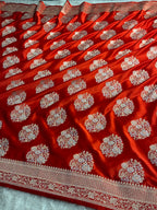 Elegant Mashru Kataan Silk Saree with Meenakari Buta Weaving & Rich Zari Pallu | MKS702