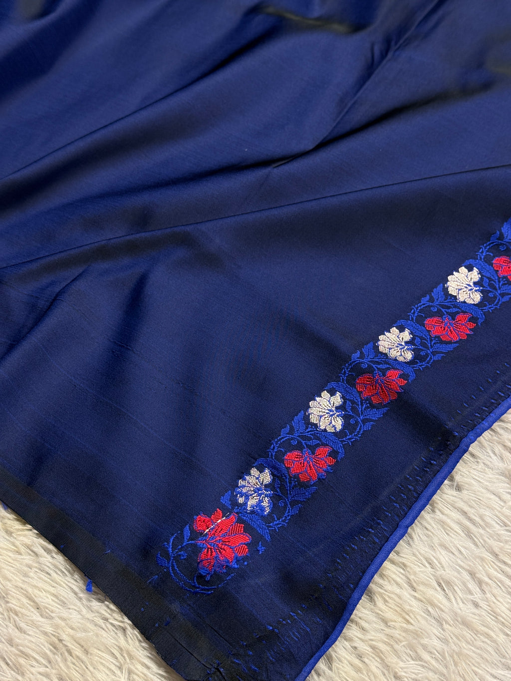 ✨ Royal Blue Mashru Silk Saree with Meena Woven Design MKS315