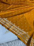 Mustard Premium Banarasi Mashru Silk Saree with Buti Woven Pattern MKS153