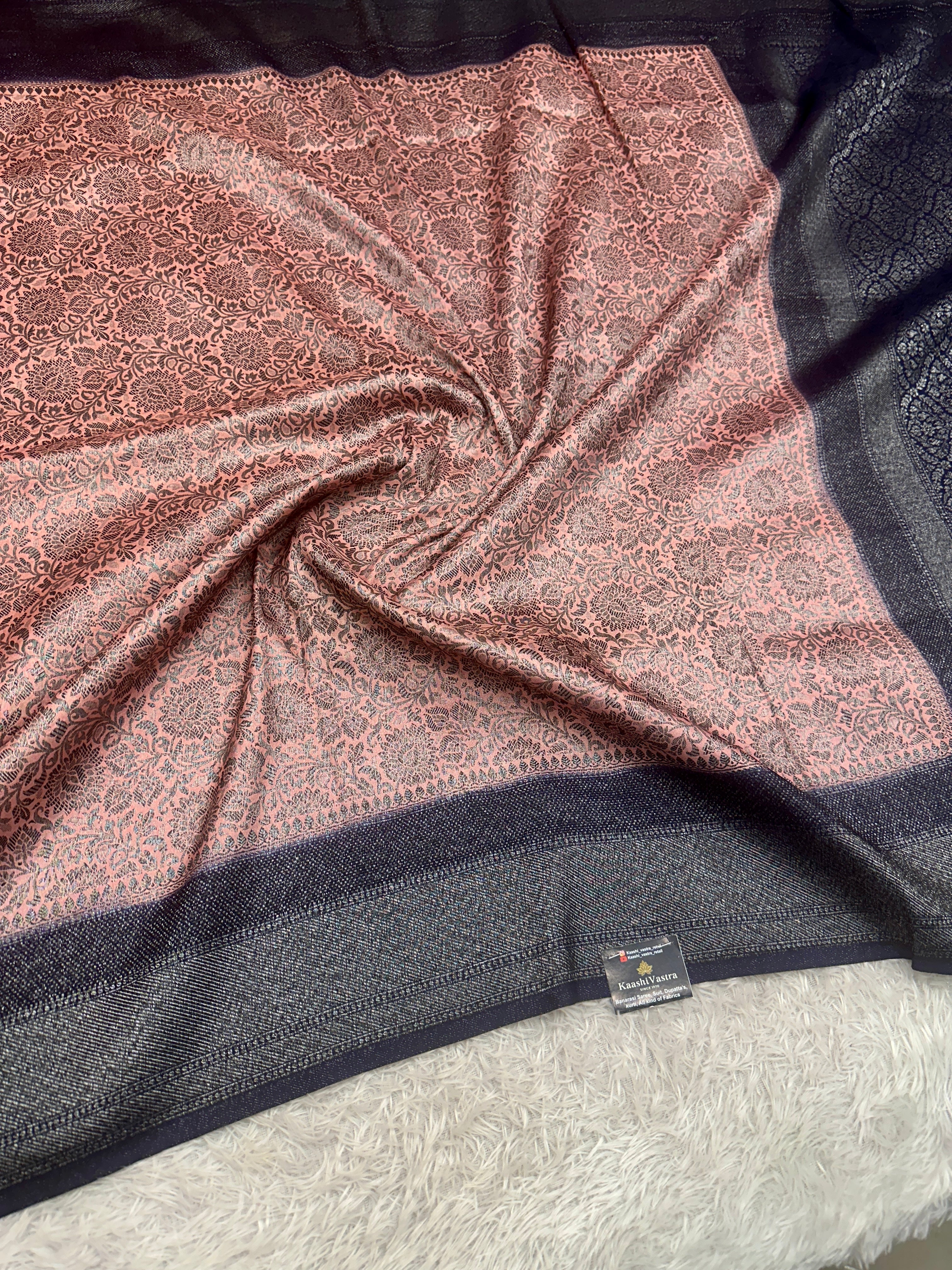 STF41 – Royal Pitch Dupion Saree with Silver-Black Antique Zari Weaving