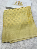 Chinon Silk Big small Buta  Design Cream Saree CN06