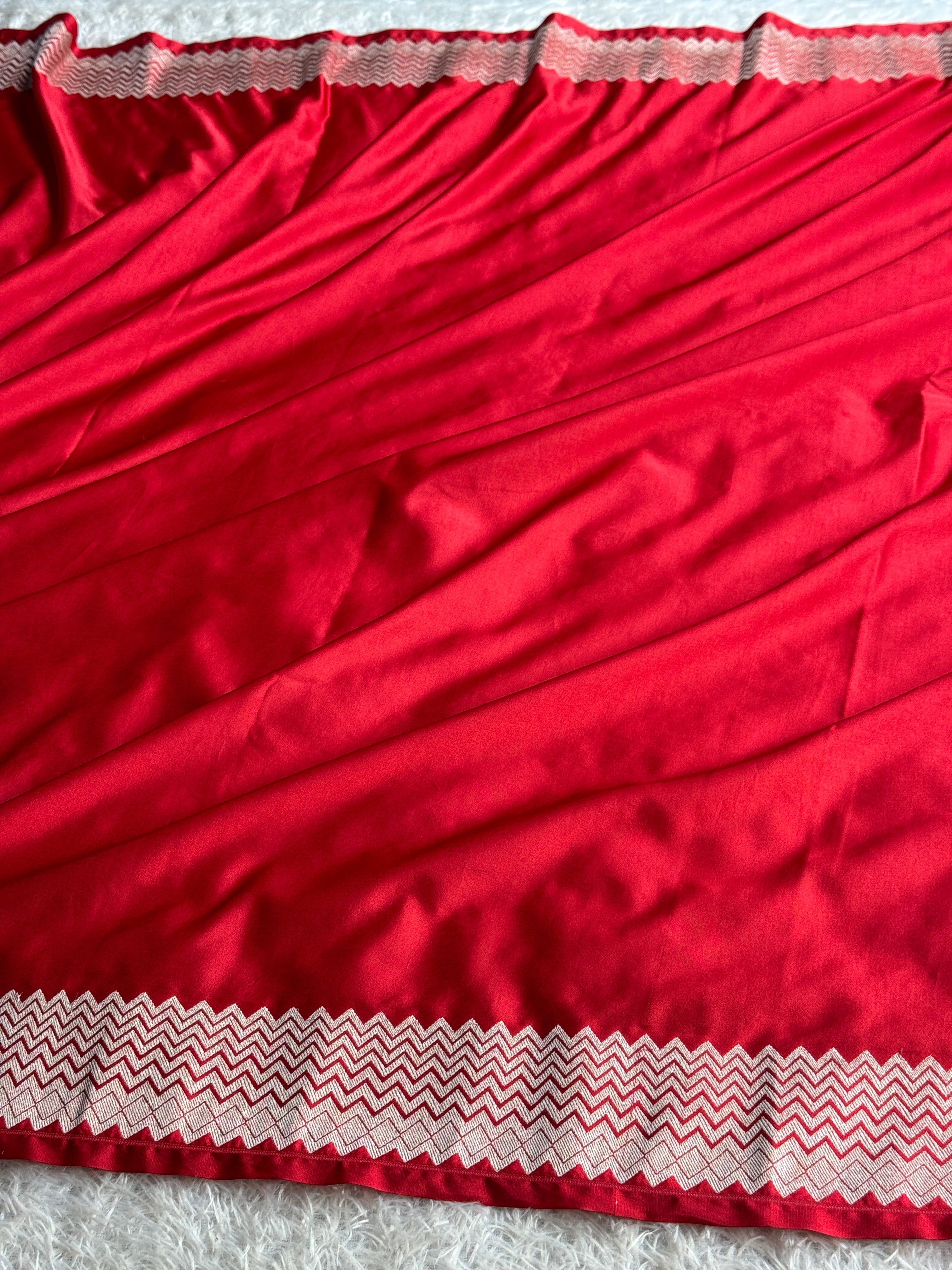 Reddish Pink Mashru Kataan Silk Banarasi Saree with Paithani Zari Pallu | MKS753
