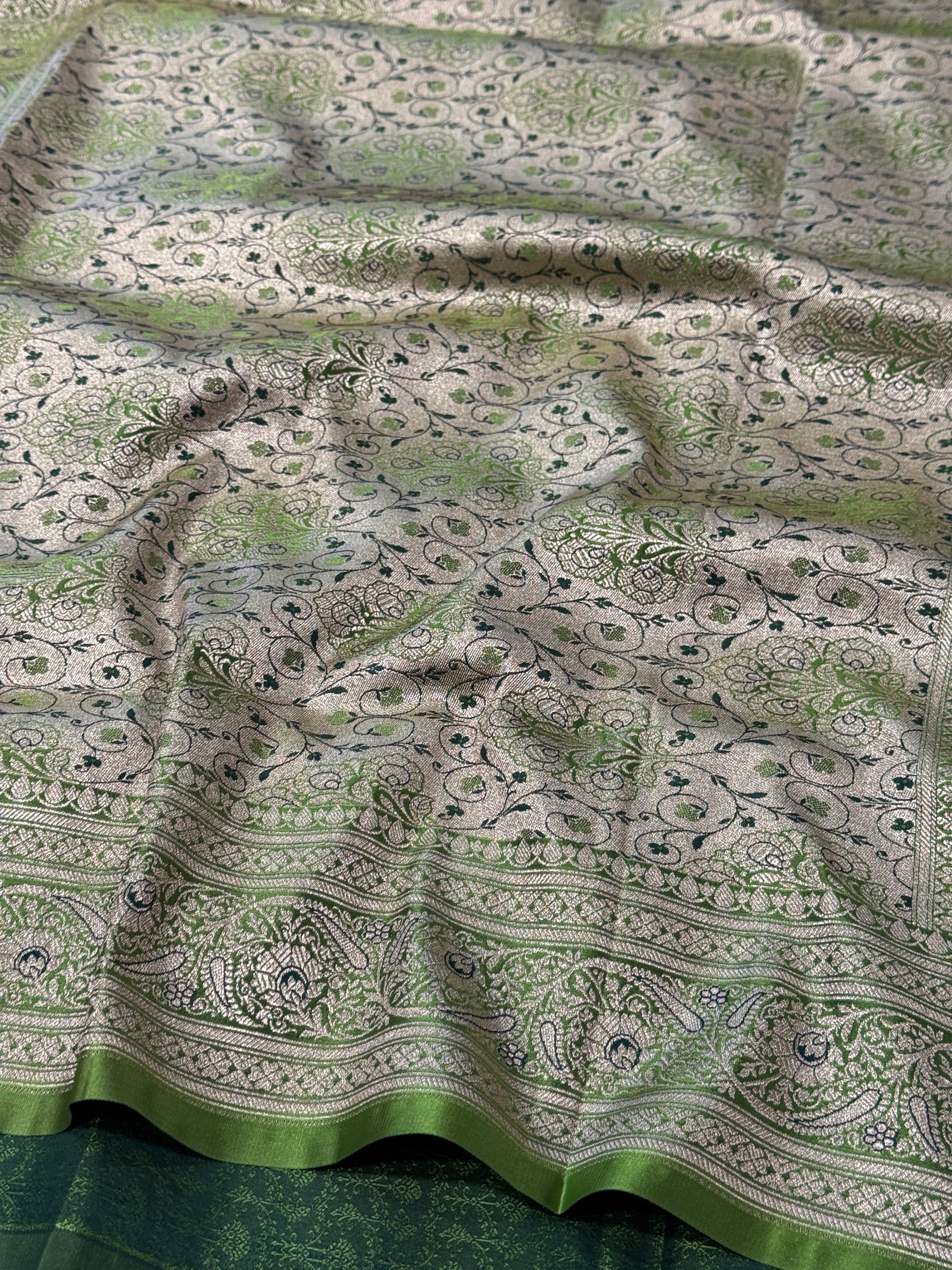 Mashru Kataan Silk Saree with Meenakari Work Ms16