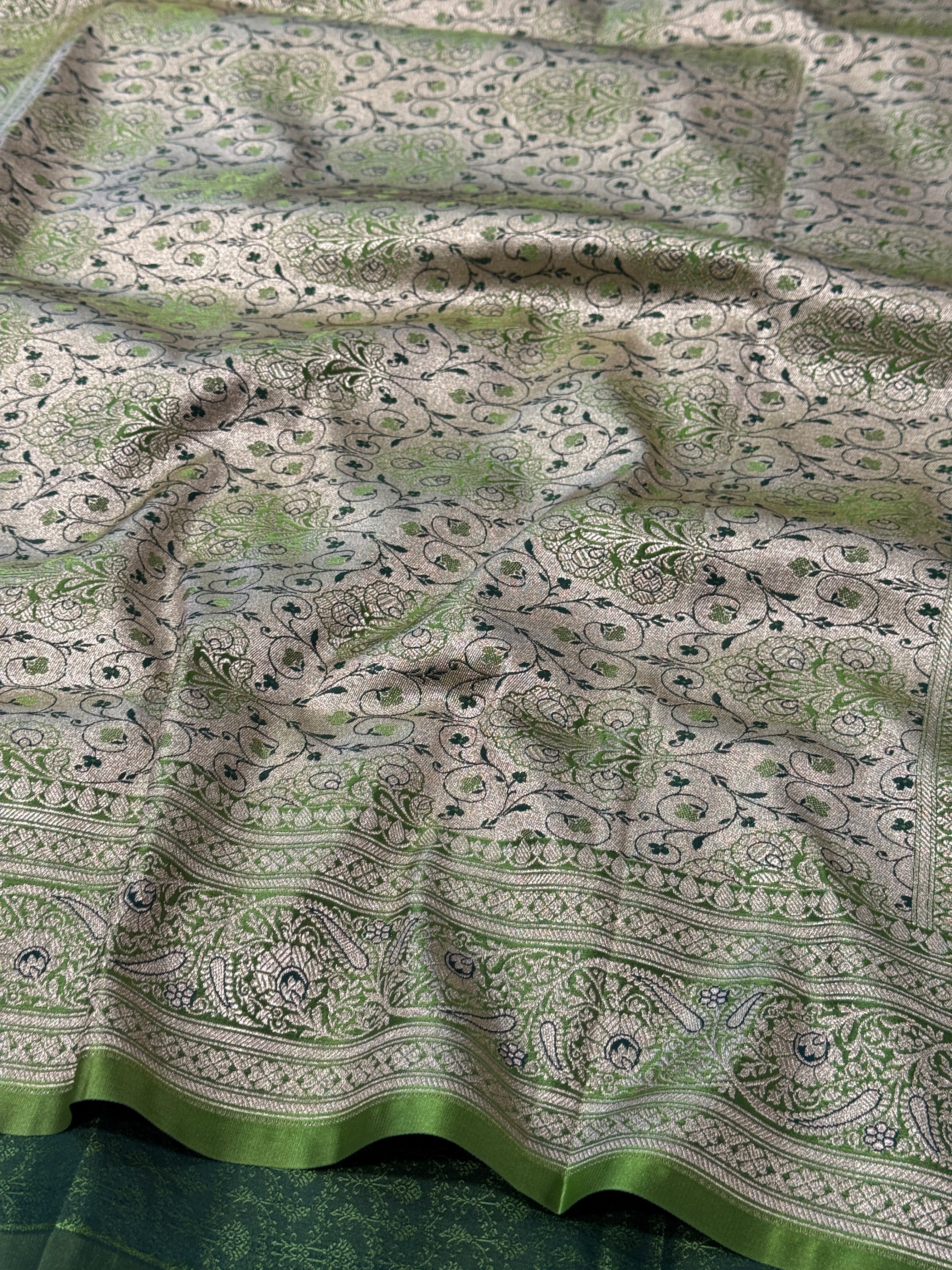 Mashru Kataan Silk Saree with Meenakari Work Ms16