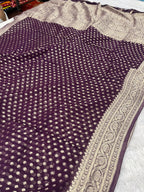 Banarsi Pure Natural Georgette Four flower Buti Design VSG02