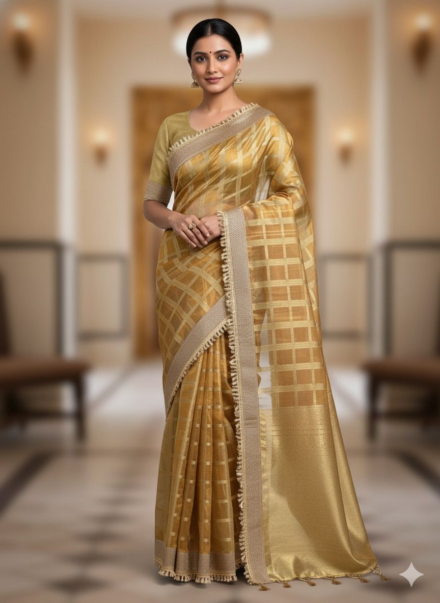 Maharani Tissue silk banarsi Patch Work Saree TSN01