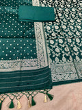 ✨ Banarasi Jacquard Gap Buti HO Silk 3-Piece Unstitched Dress Material MSS23