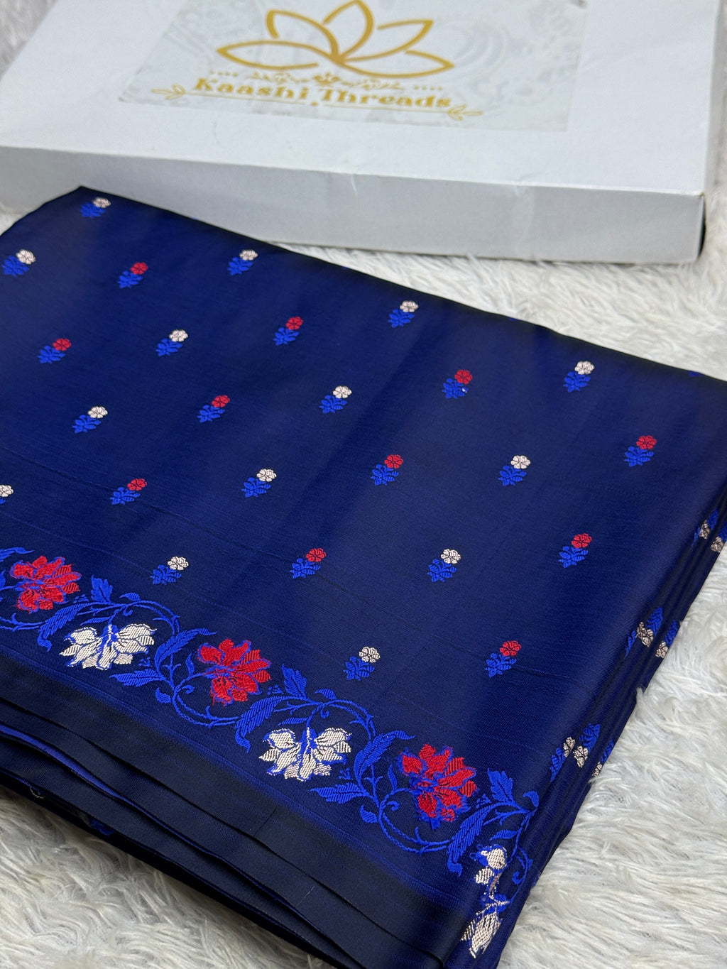 ✨ Royal Blue Mashru Silk Saree with Meena Woven Design MKS315
