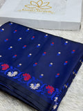 ✨ Royal Blue Mashru Silk Saree with Meena Woven Design MKS315
