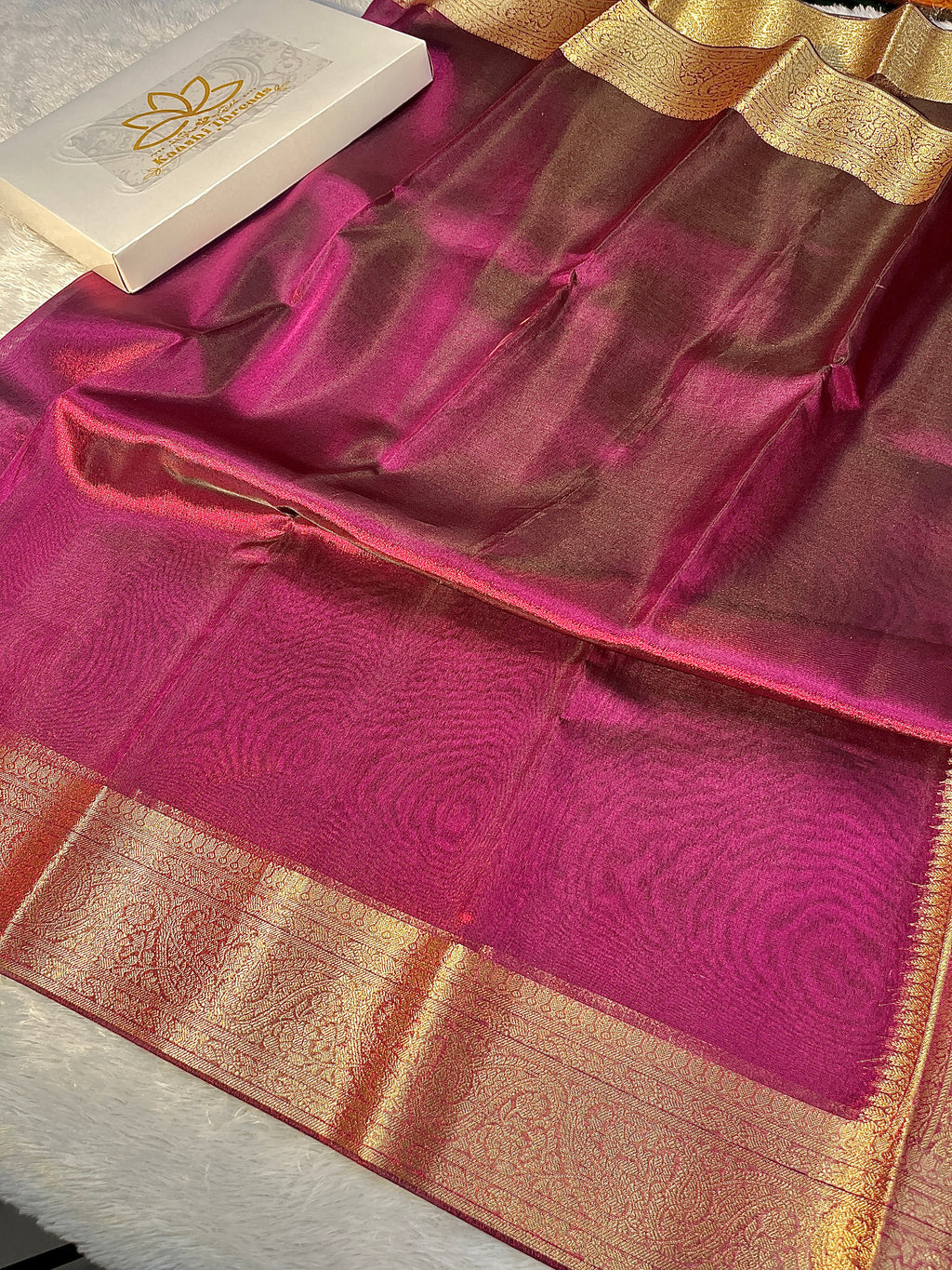 Glass Tissue Rani Saree Ts29