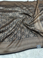 Black Banarasi Dupion Silk Saree with Embossed Antique Zari Weaving & Rich Antique Zari Pallu | STF100