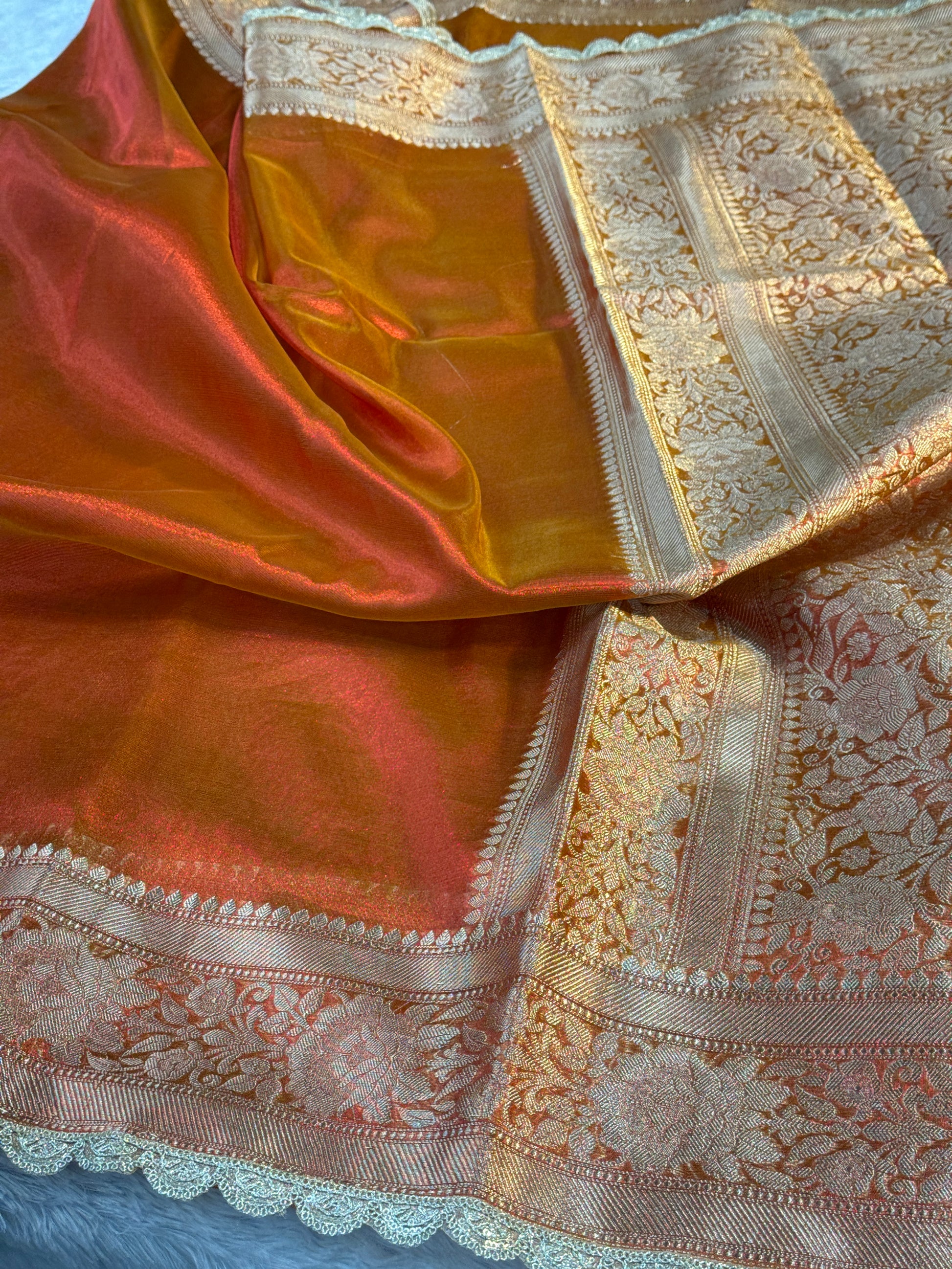 Patch Work Tissue Silk Saree Ts33