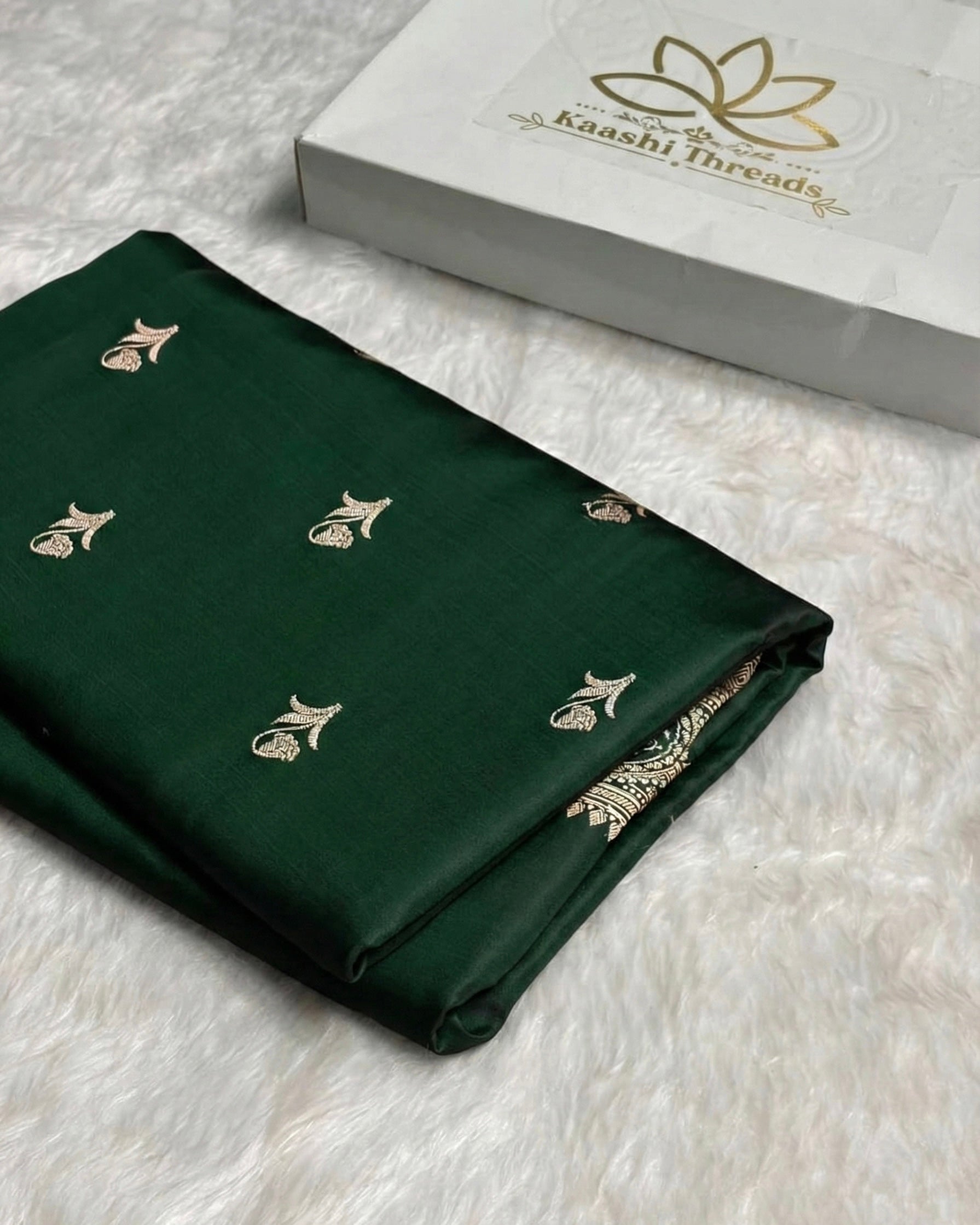 MKS305 Banarasi Mashru Silk Saree with Buta Pattern – Black, Red, Green, Yellow & Orange