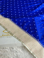 Blue & Beige Tanchoi Zari Meena Banarasi Mashru Silk Saree – MKS734