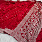 Premium Mashru Kataan Silk Saree with Star Buti Motifs and Luxurious Zari Pallu – MKS410