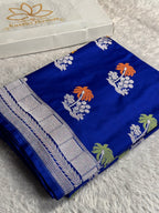 Authentic Banarasi Mashru Kataan Silk Saree with Meenakari Buta Weaving & Rich Zari Pallu – MKS705