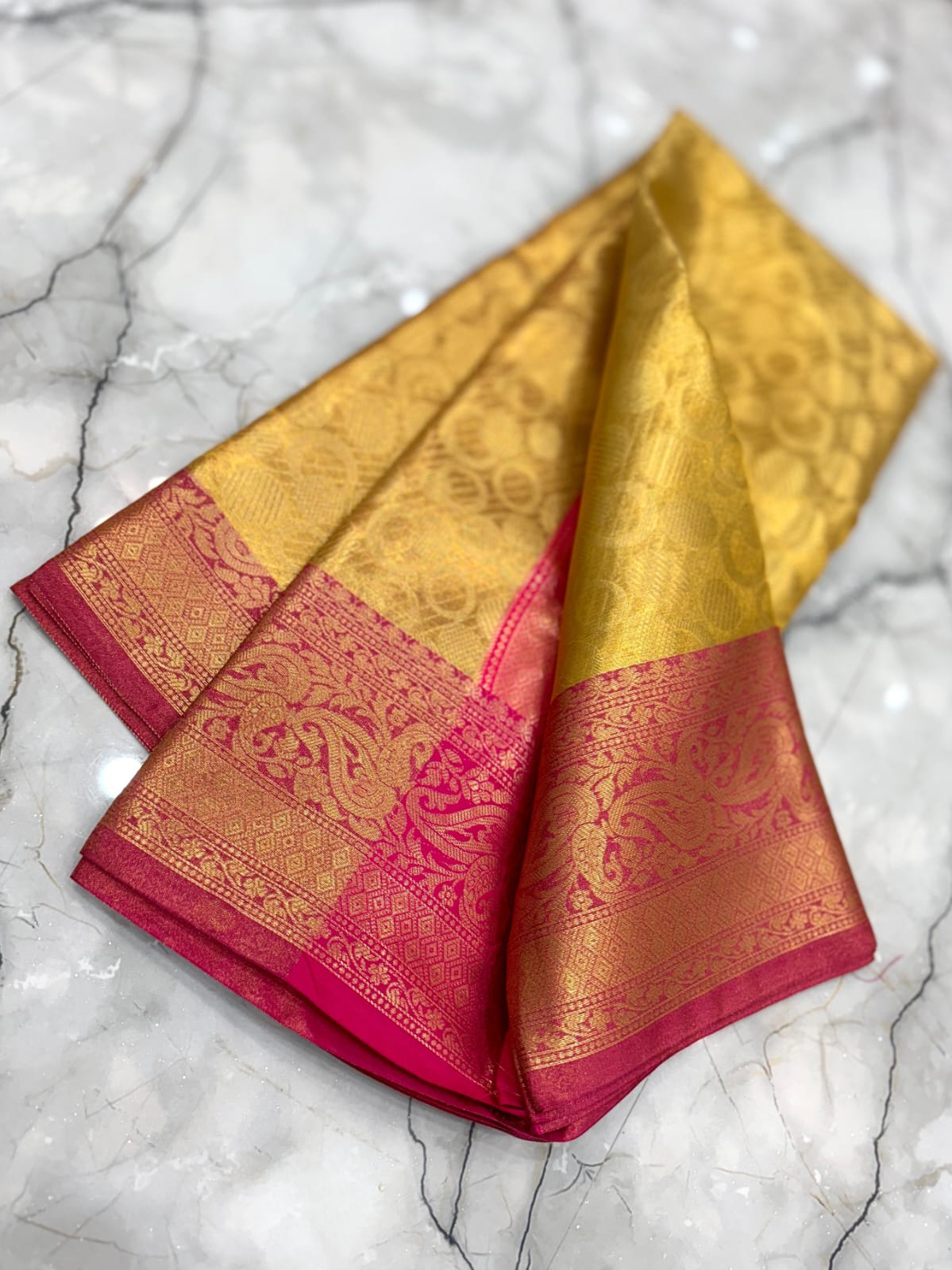 Golden Designer Tissue Silk Saree TS110