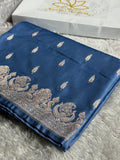 MOF Color Banarasi Mashru Silk Saree with Leaf Buta Jacquard Weave MKS156