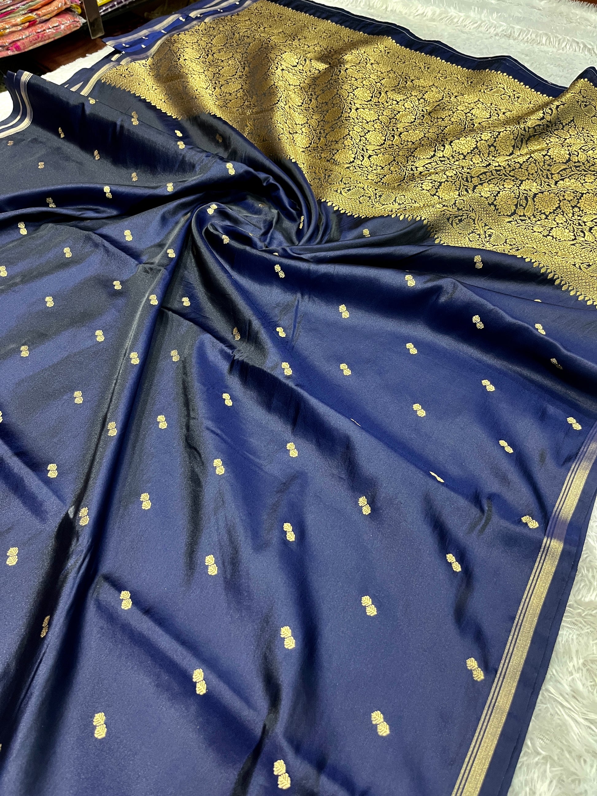 Fancy Tussar Silk Woven Buti Design Saree TS051