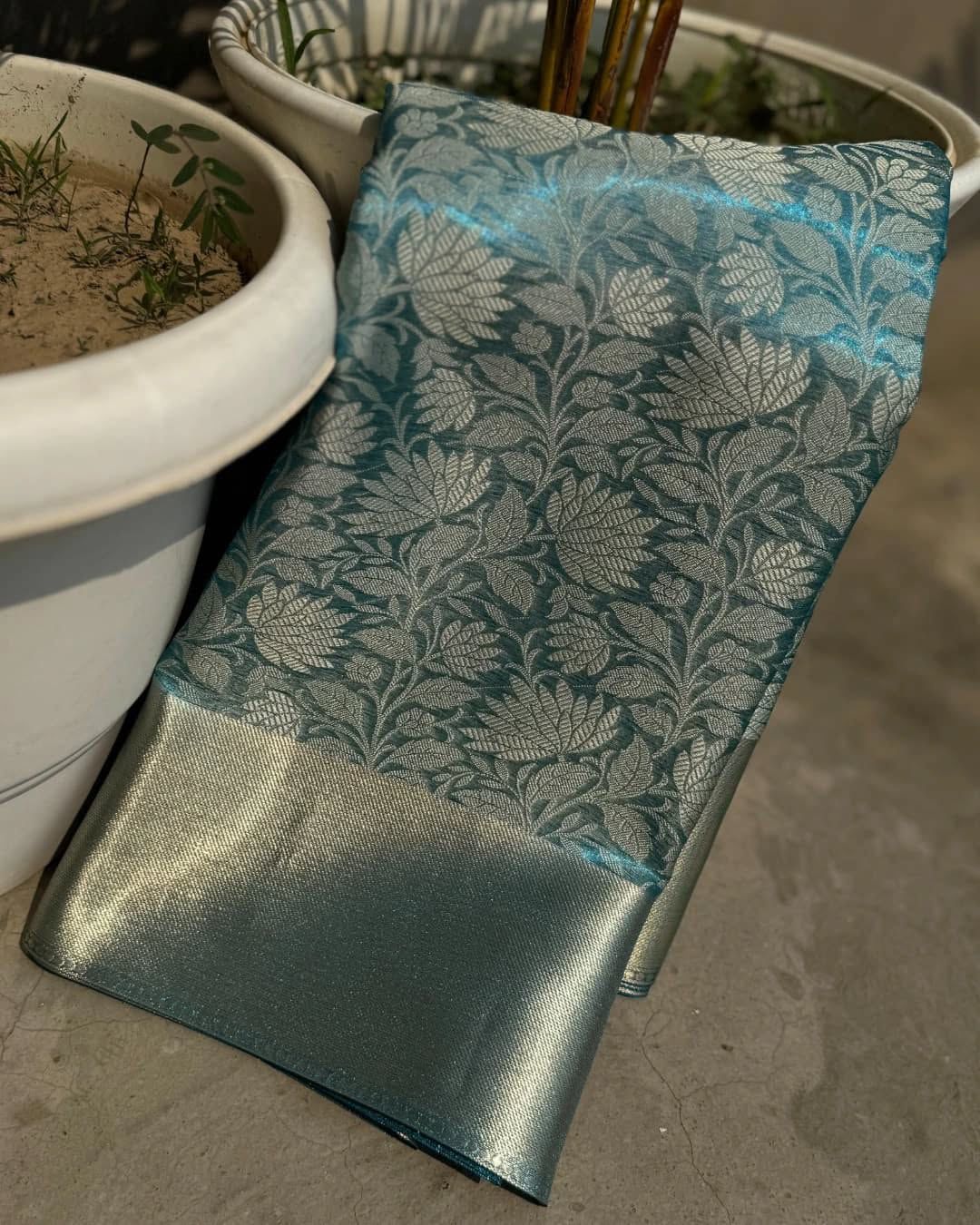 Light Blue Tissue silk Saree TS108