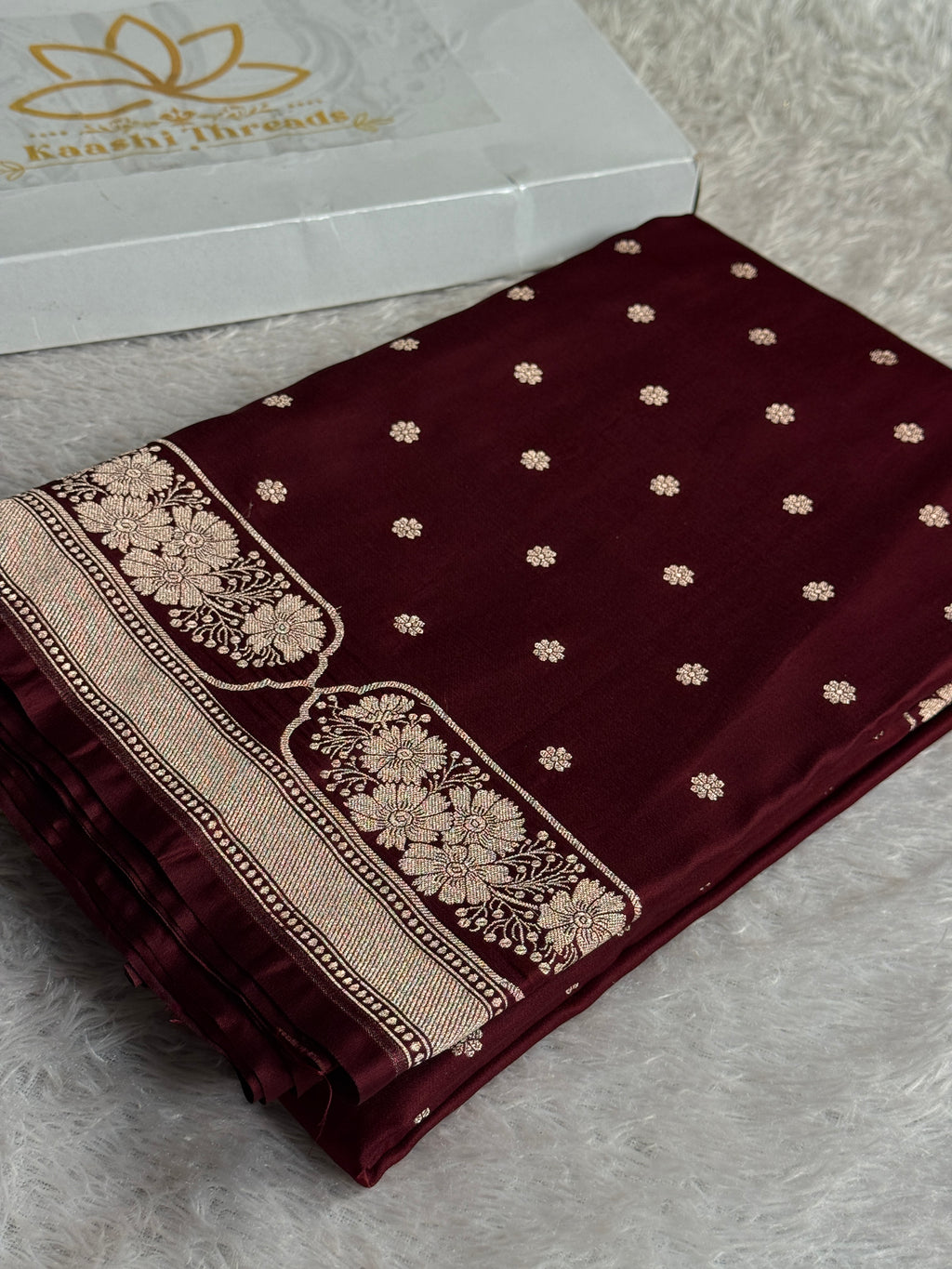Royal Wine Mashru Kataan Silk Saree with Silver Zari Meenakari Jaal Weaving | MKS684