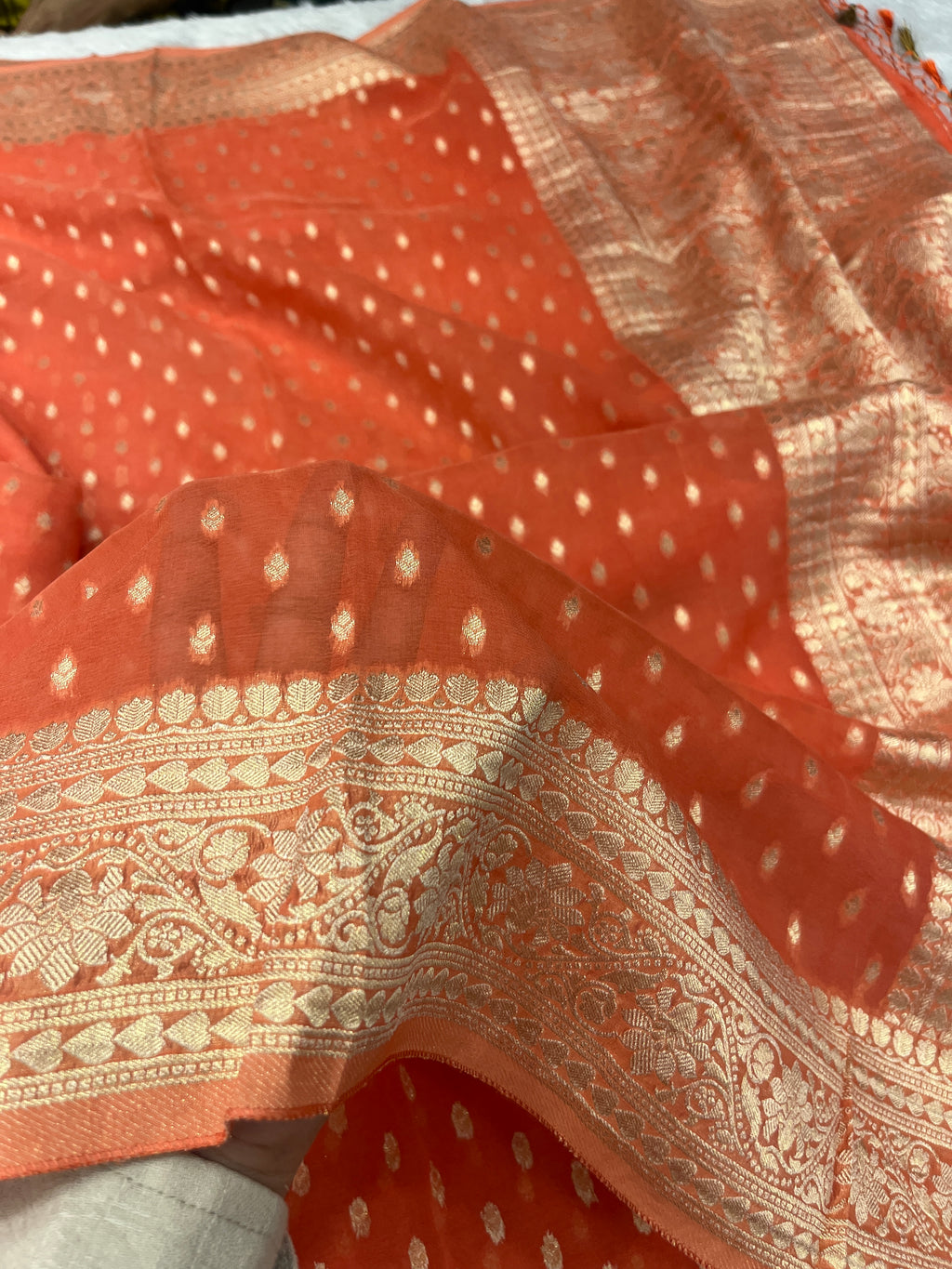 Banarsi Pure Natural Georgette Traditional Patti Buti  Design VSG05