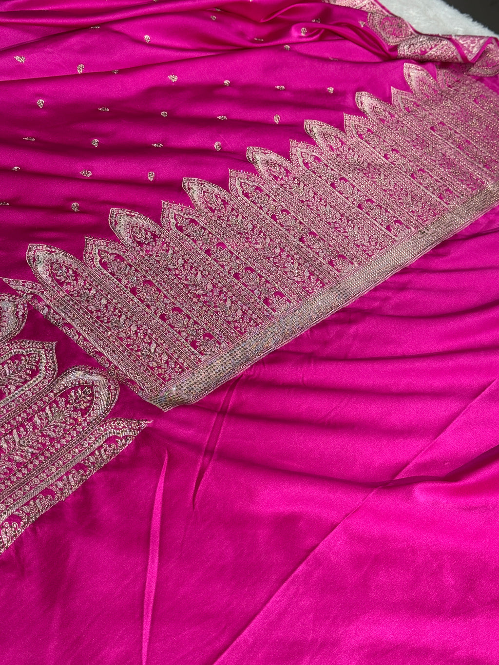 Rani Pink Mashru Kataan Silk Saree – MKS805
