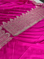 Rani Pink Mashru Kataan Silk Saree – MKS805