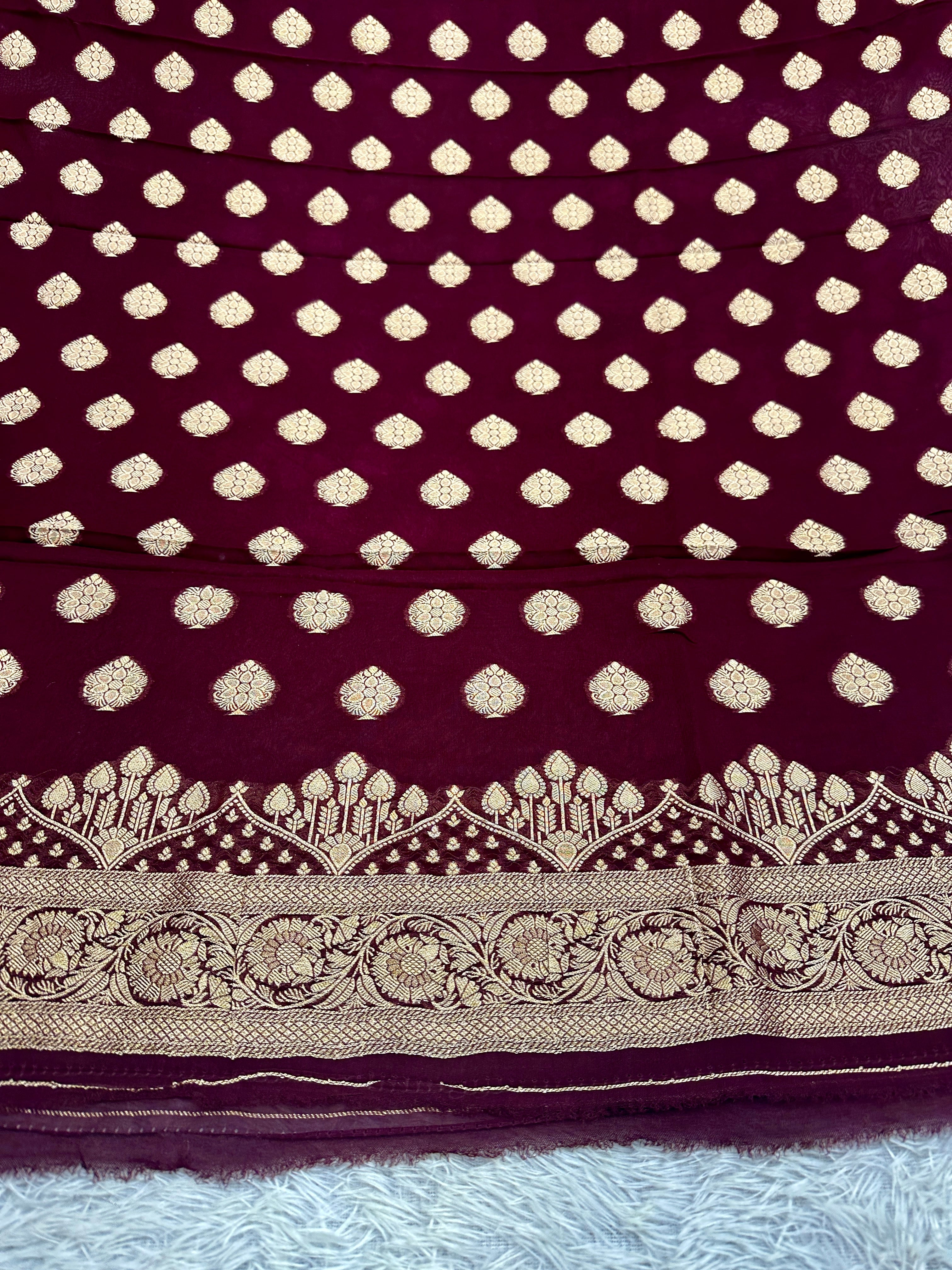 Banarasi Jacquard Zari Georgette Suit Dress – 3 Pc Set MSS21