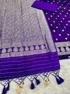 ✨ Banarasi Jacquard Gap Buti HO Silk 3-Piece Unstitched Dress Material MSS15