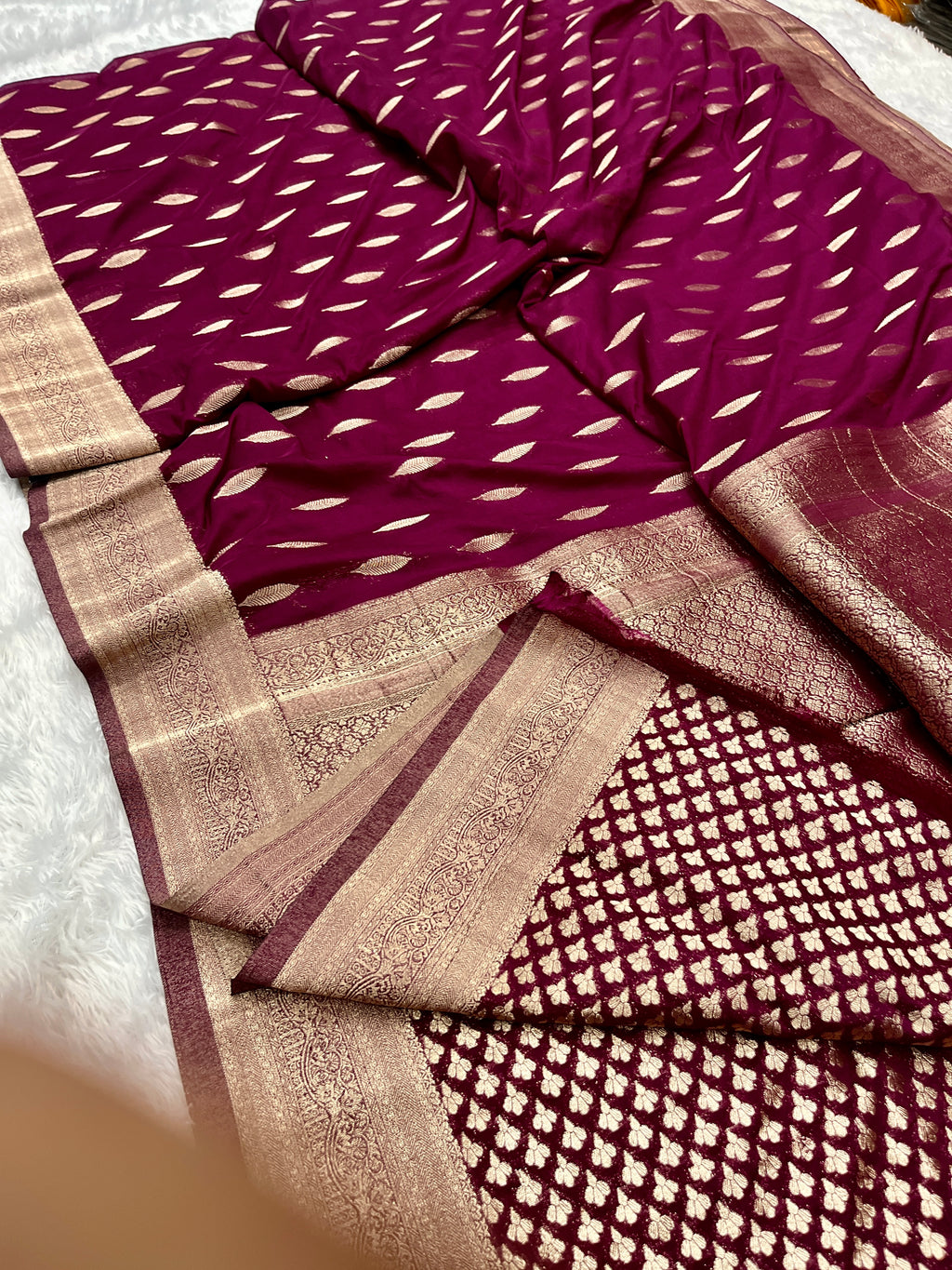 Chinon Silk Andakar Wine Color Saree CN02