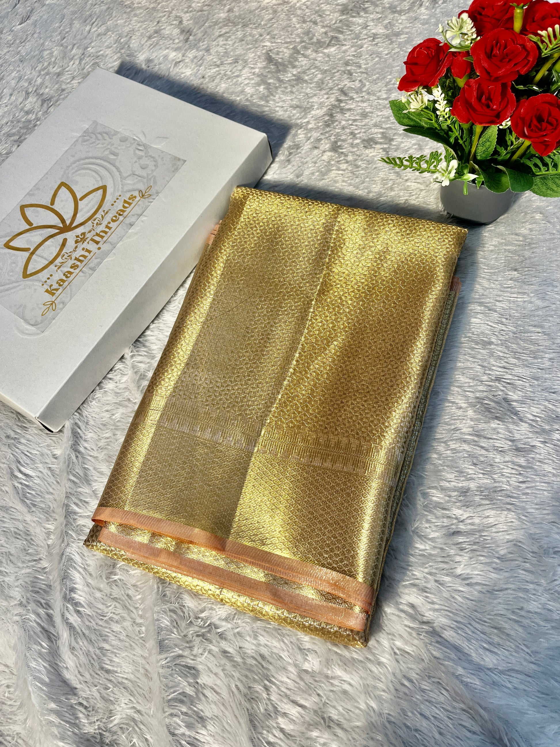 Glass Tissue Ambossed Saree Ts31