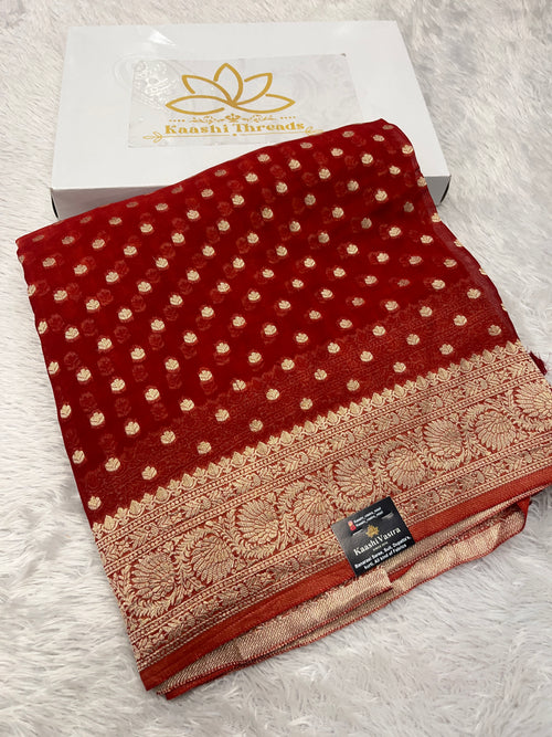 Banarsi Pure Natural Georgette Four flower Buti Design VSG02