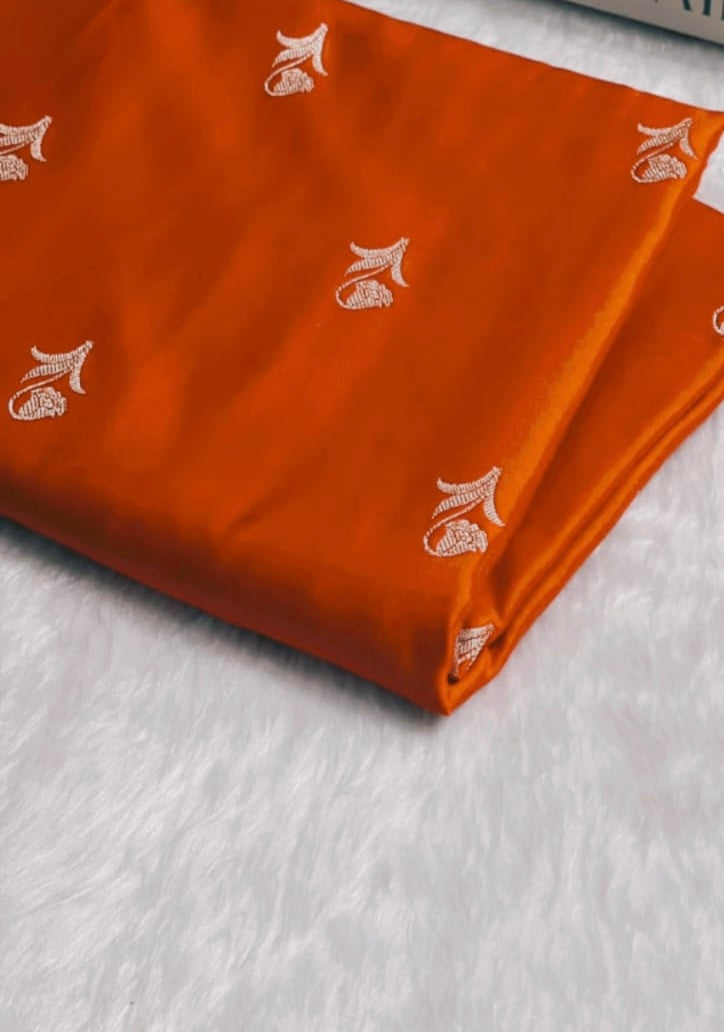 ✨ Mashru Kataan Silk Saree with Buta Woven Pattern, Ikkat Border & Rich Zari Pallu MKS407