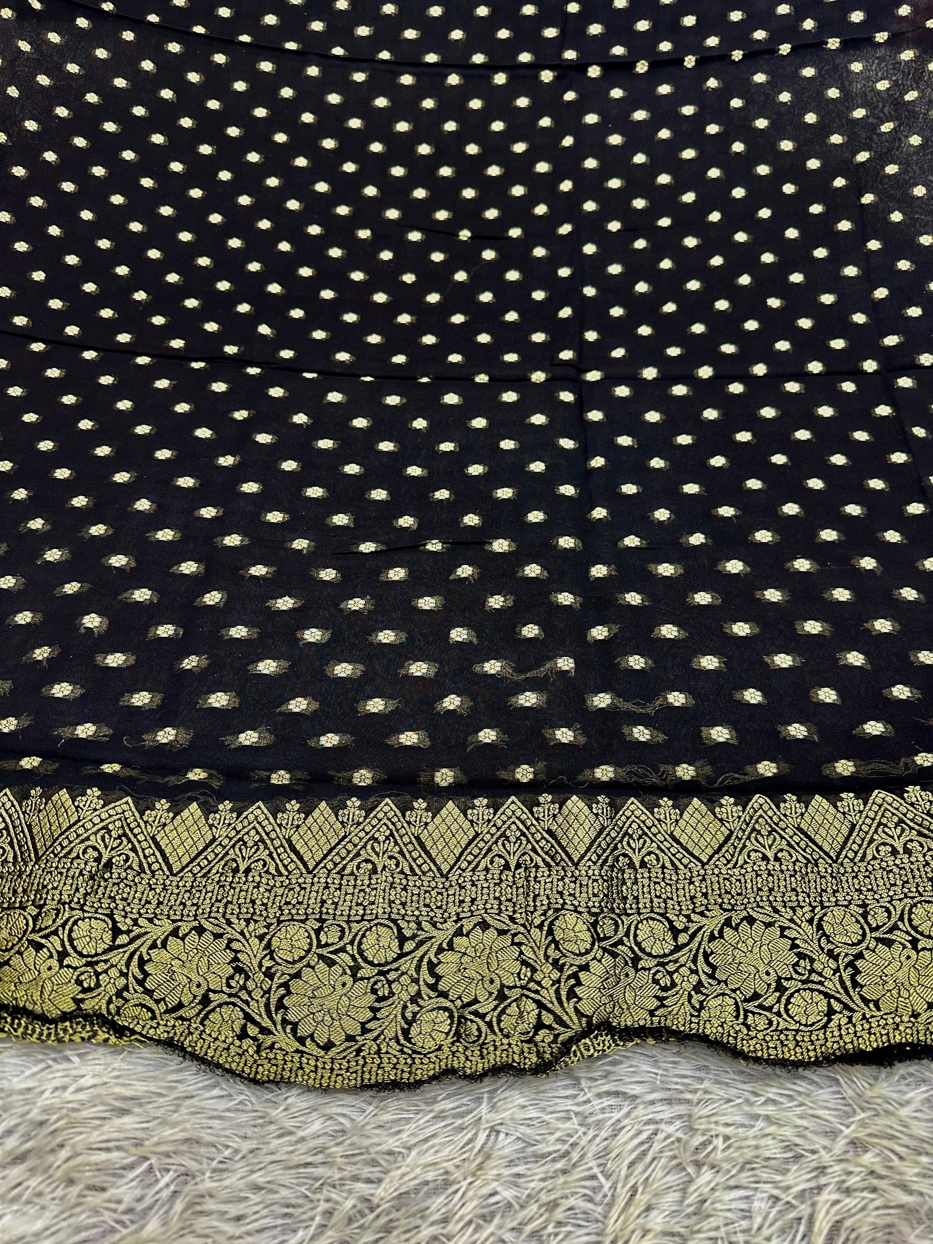 Banarasi Jacquard Zari Georgette Suit Dress – 3 Pc Set MSS25