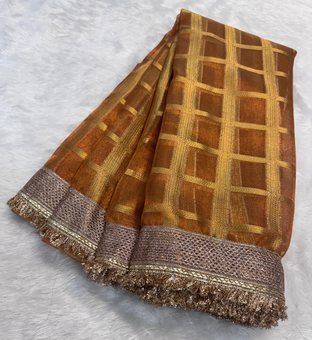 Maharani Tissue silk banarsi Patch Work Saree TSN01