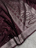 Premium Mashru Kataan Silk Saree with Star Buti Motifs and Luxurious Zari Pallu – MKS410