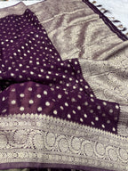 Banarsi Pure Natural Georgette Four flower Buti Design VSG02