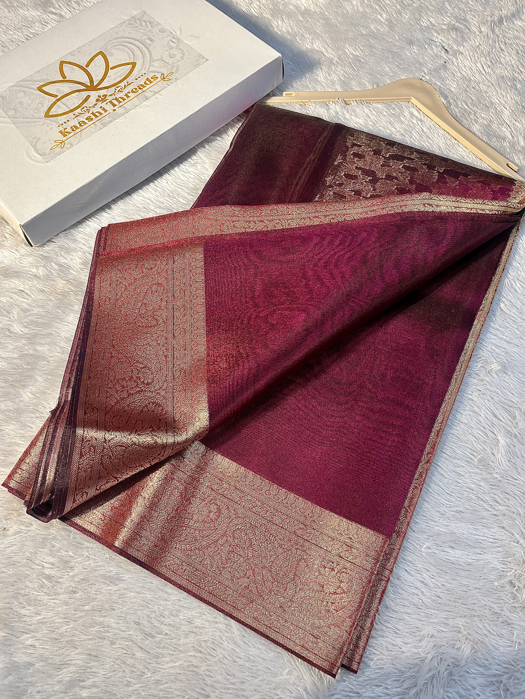 Glass Tissue Rani Saree Ts29