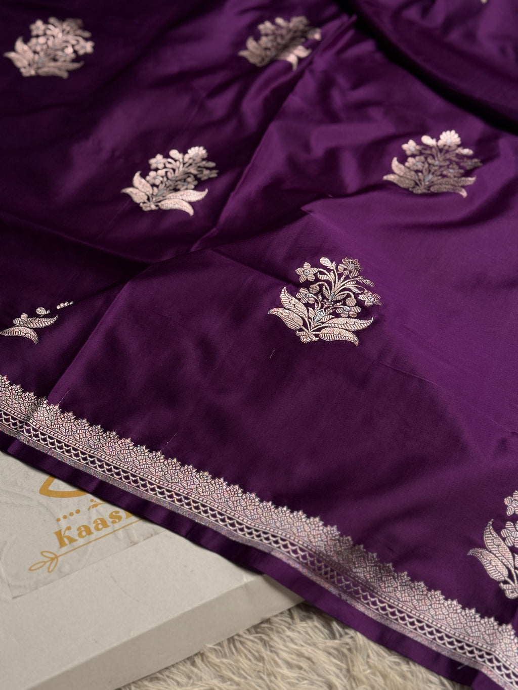 ✨ Magenta Mashru Kataan Silk Saree — MKS335