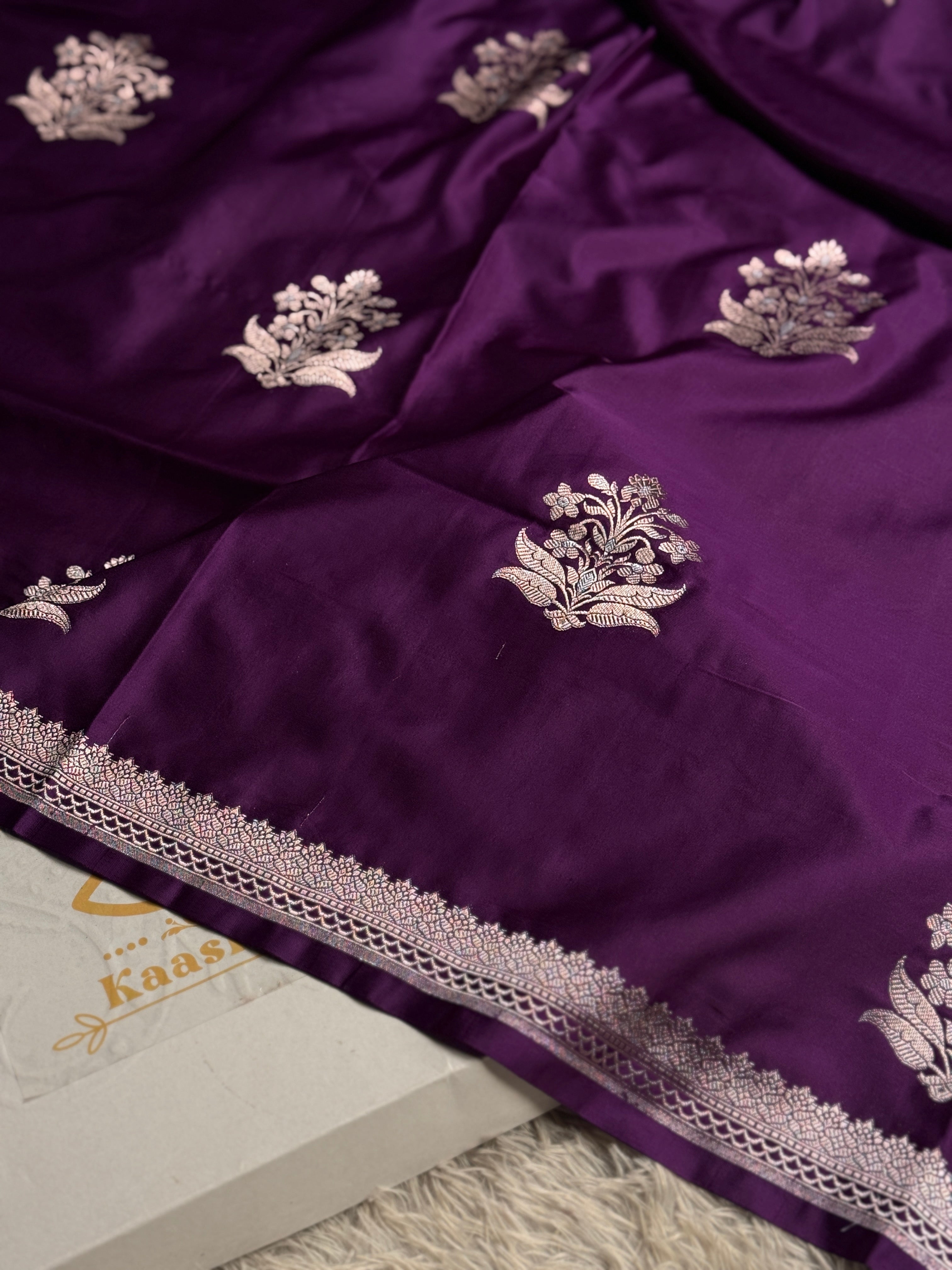✨ Magenta Mashru Kataan Silk Saree — MKS335