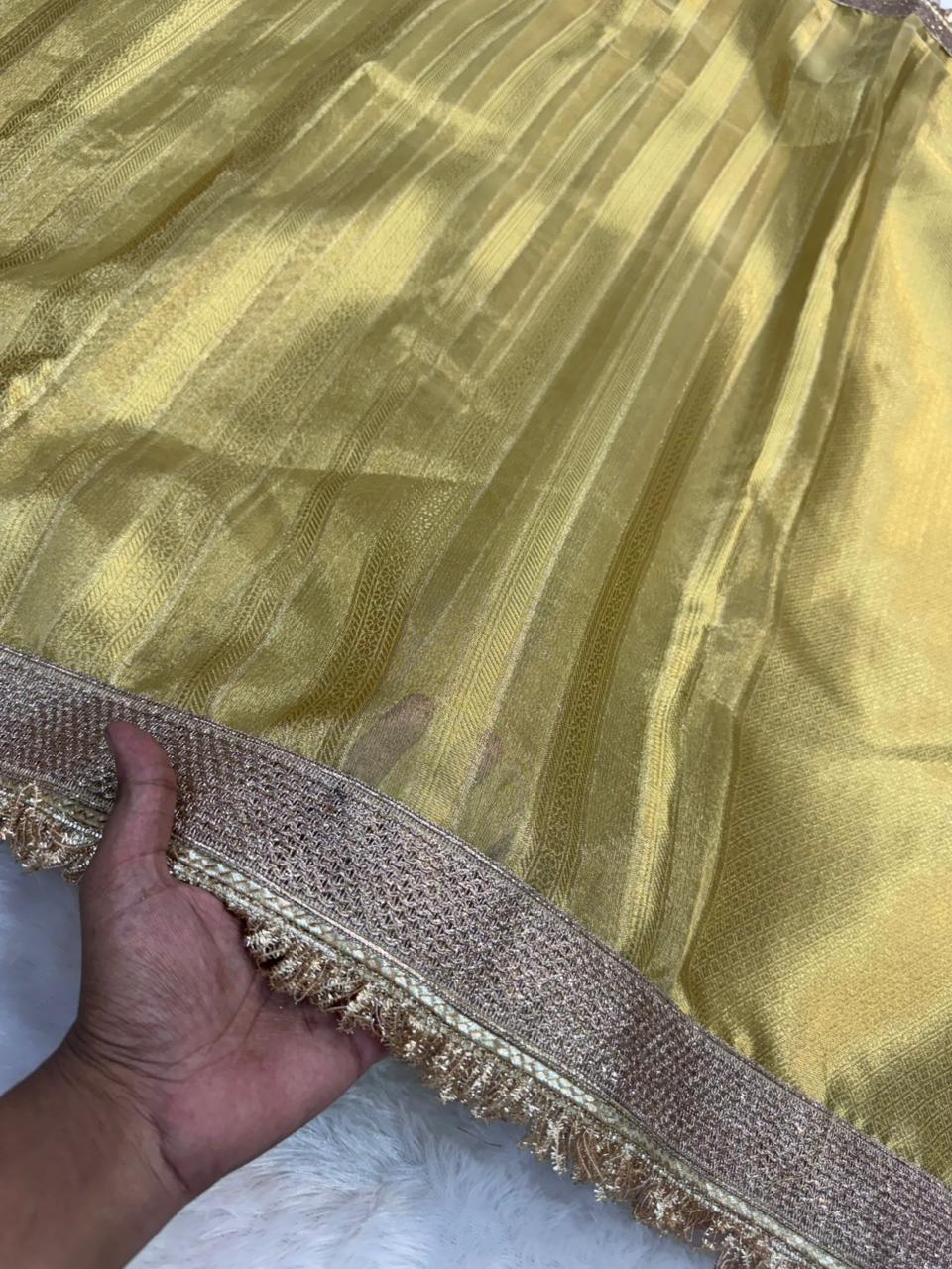 Maharani Tissue silk in Lining Design banarsi Patch Work Saree TSN02